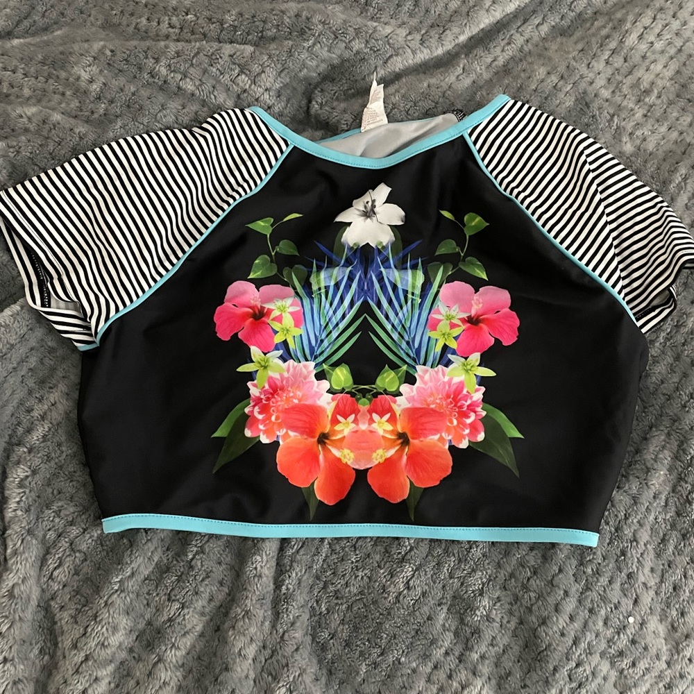 Floral swim shirt